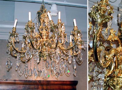 Lot 472 - Louis XV Style Gilt-Metal and Cut Glass...