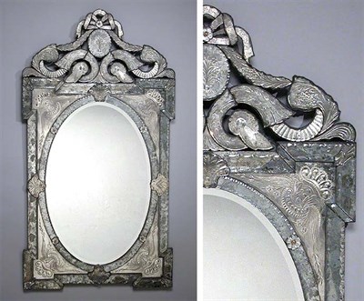 Lot 636 - Venetian Mirror Of rectangular form, with an...