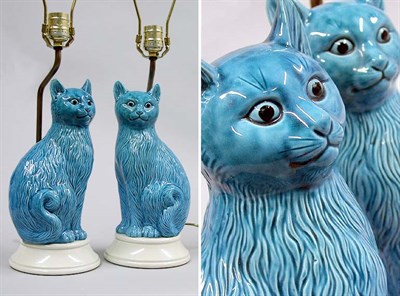 Lot 2303 - Pair of Chinese Turquoise-Glazed Porcelain...