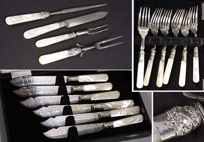 Lot 2402 - Group of Mother-of-Pearl Handled Flatware...