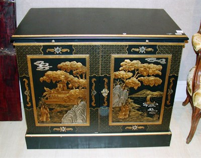 Lot 191 - Pair of Georgian Style Black Painted and Gilt...