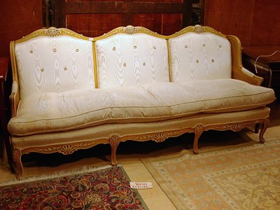 Lot 274 - Provincial Louis XV Style Cream and Yellow...