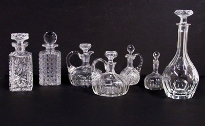 Lot 2367 - Group of Three Cut Glass Decanters; Together...
