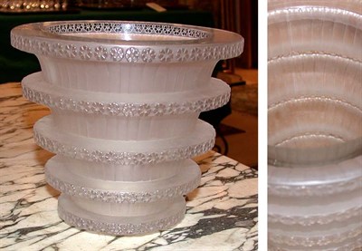 Lot 501 - Lalique Frosted Colorless Glass Chevreuse Vase...