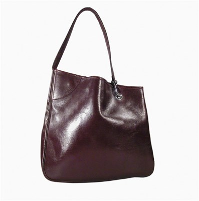 Lot 3745 - Hermes Aubergine Leather Manille Bag French,...