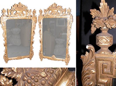 Lot 2360 - Pair of Louis XV/XVI Style Gilt-Wood Mirrors...