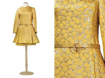 Lot 3510 - Galanos Brocaded Gold Matelasse Late Day Dress...
