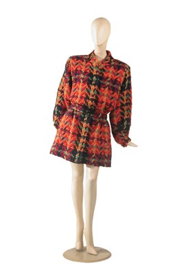 Lot 3592 - Yves St. Laurent Oversized Plaid Wool Parka...