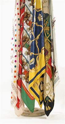 Lot 3788 - Group of Six Silk Twill Hermes Scarves...