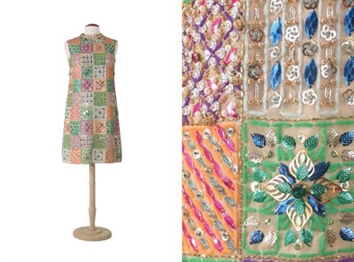 Lot 3505 - Malcolm Starr Geometric Embroidered Chemise...