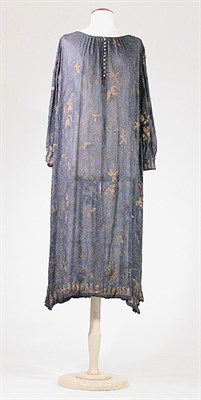 Lot 3416 - Navy Silk Georgette Orientalist Chemise French,...