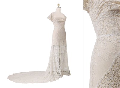 Lot 3414 - Exquisite Lace Wedding Dress French, 1916 The...