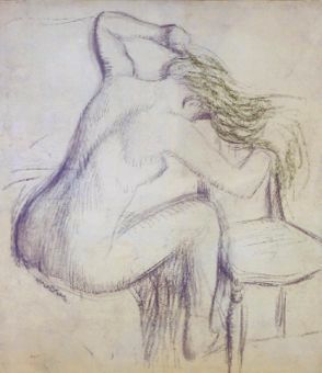 Lot 128 - Edgar Degas French, 1834-1917 FEMME NUE ASSISE,...