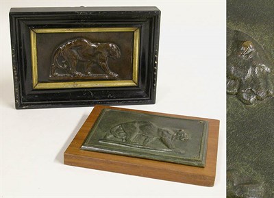 Lot 454 - Two Patinated-Bronze Plaques Depicting a...