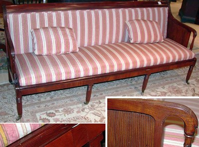 Lot 2111 - Federal Mahogany Upholstered Settee Early 19th...