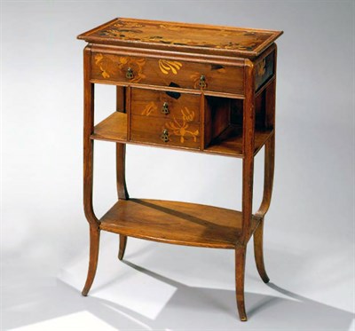 Lot 517 - Louis Majorelle Walnut and Marquetry Inlaid...