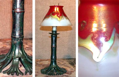 Lot 594 - Tiffany Studios Bamboo Bronze and Decorated...