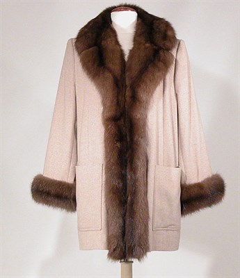 Lot 3658 - Ben Thylan Buff Cashmere Jacket with Sable...