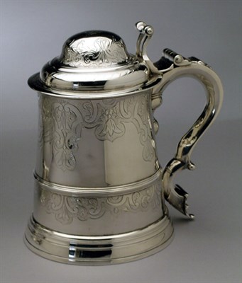 Lot 4368 - George II Silver Covered Tankard London, circa...