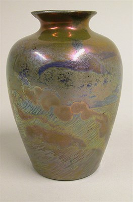 Lot 521 - Clement Massier Iridescent Pottery Vase Of...