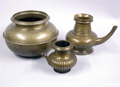 Lot 2306 - Group of Three Asian Bronze Cooking Vessels