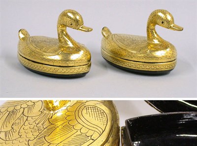 Lot 2273 - Two Burmese Trinket Boxes In the form of a...
