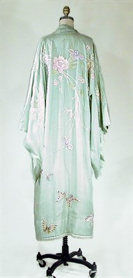 Lot 3817 - Chinese Style Pale Celadon Silk Kimono Circa...