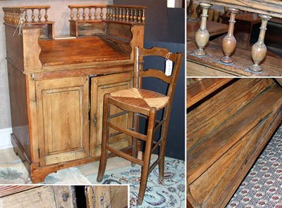 Lot 105 - Continental Pine Slant Front Clerk's Desk;...