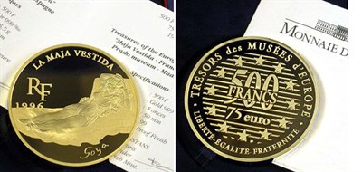 Lot 149 - France: 1996 5 Ounce Gold, Maja Vestida by Goya