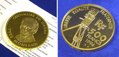 Lot 138 - France: 1994 5 Ounce Gold, Yves Montand