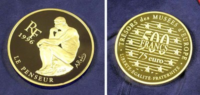 Lot 150 - France: 1996 5 Ounce Gold, The Thinker by Rodin
