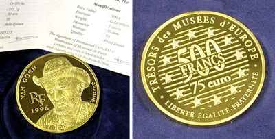 Lot 148 - France: 1996 5 Ounce Gold, Self-Portrait by Vincent Van Gogh