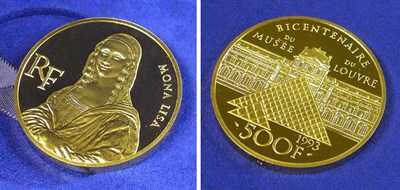 Lot 126 - France: 1993 5 Ounce Gold, Mona Lisa