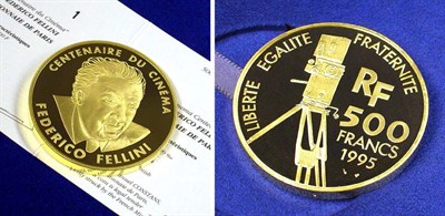 Lot 137 - France: 1995 5 Ounce Gold, Federico Fellini