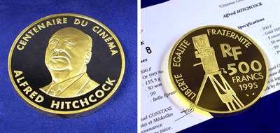 Lot 134 - France: 1995 5 Ounce Gold, Alfred Hitchcock