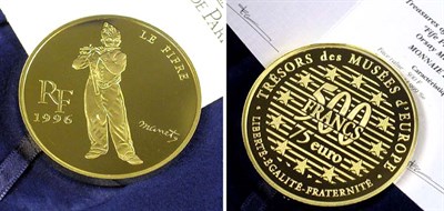 Lot 145 - France: 1996 5 Ounce Gold, Fife Player by Manet