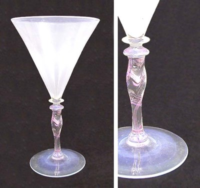 Lot 534 - Carder Steuben Verre de Soie Wine Glass In the...