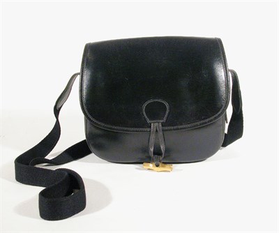 Lot 3753 - Hermes Black Leather Shoulder Bag With...