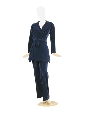 Lot 3496 - Thea Porter Midnight Blue Pant Tailleur...