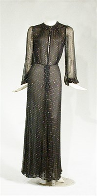 Lot 3554 - Thea Porter Black Silk Chiffon Dress English,...