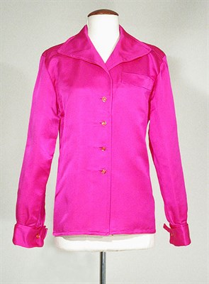 Lot 3487 - Yves Saint Laurent Shocking Pink Shirt French,...