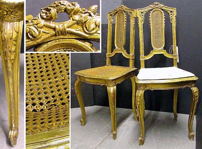 Lot 125 - Pair of Louis XV Style Carved Gilt-Wood Side...