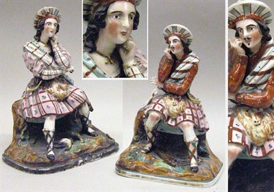Lot 443 - Pair of French Pottery Highlander Figures