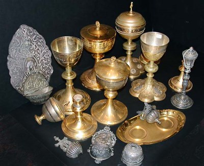 Lot 558 - Group of Gilt-Metal Chalices Approximately...