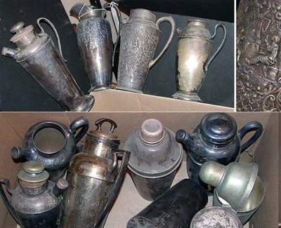 Lot 540 - Group of Silver Plated Cocktail Shakers...