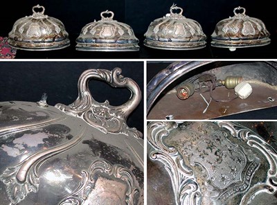 Lot 546 - Four Silver Plated Meat Covers