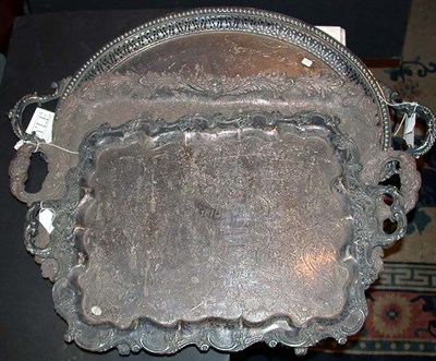 Lot 539 - Group of Three Silver Plated Two-Handled Trays