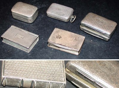 Lot 341 - Group of Five English Silver Vinaigrettes