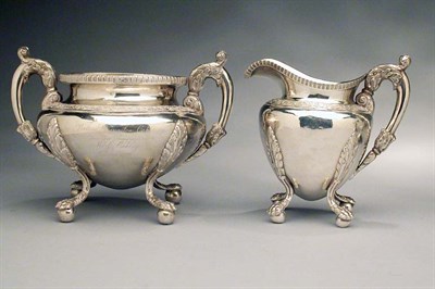 Lot 2188 - Silver Creamer and Sugar William Thomson, New...