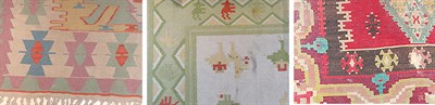 Lot 744 - Two Turkish Kilims and an Indian Dhurrie...